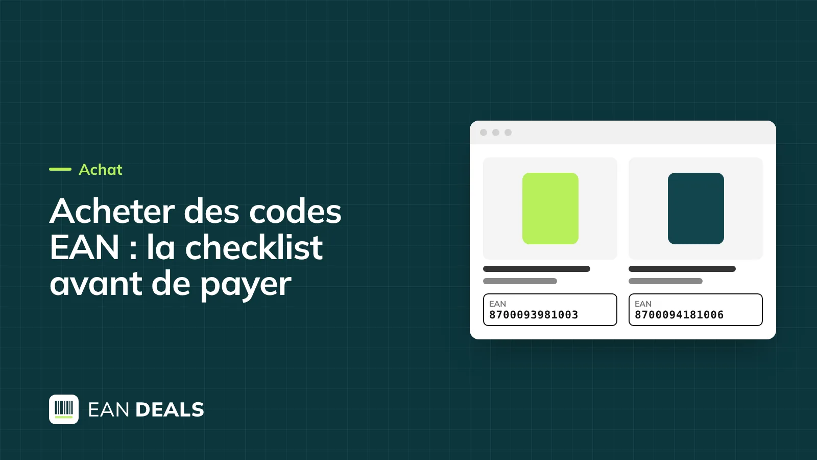 Panier d'achat contenant des étiquettes code-barres EAN-13